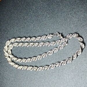 Elegant Monet Silver Rope Chain Necklace In Euc